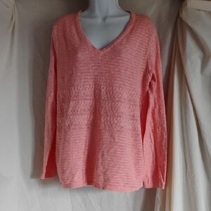 Tommy Hilfiger Pink V-Neck Sweater